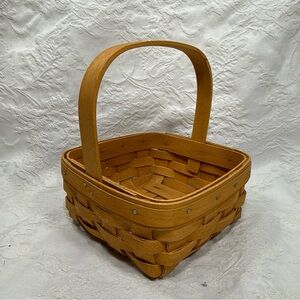 Longaberger Tarragon Booking Basket 2002 Signed Stationary Handle 2.5” H x 5” W
